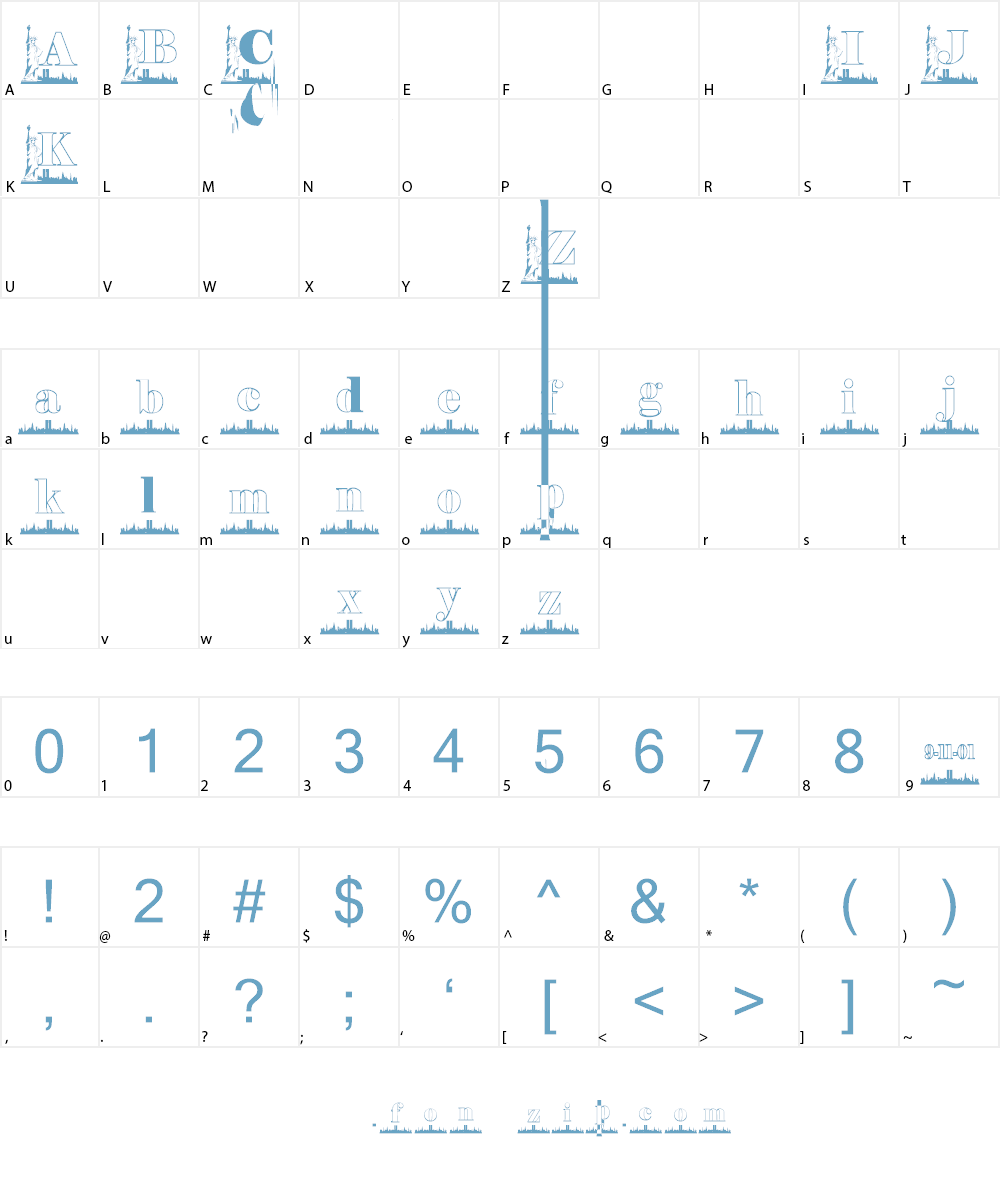 KG 911 Font Character